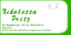 nikoletta pritz business card